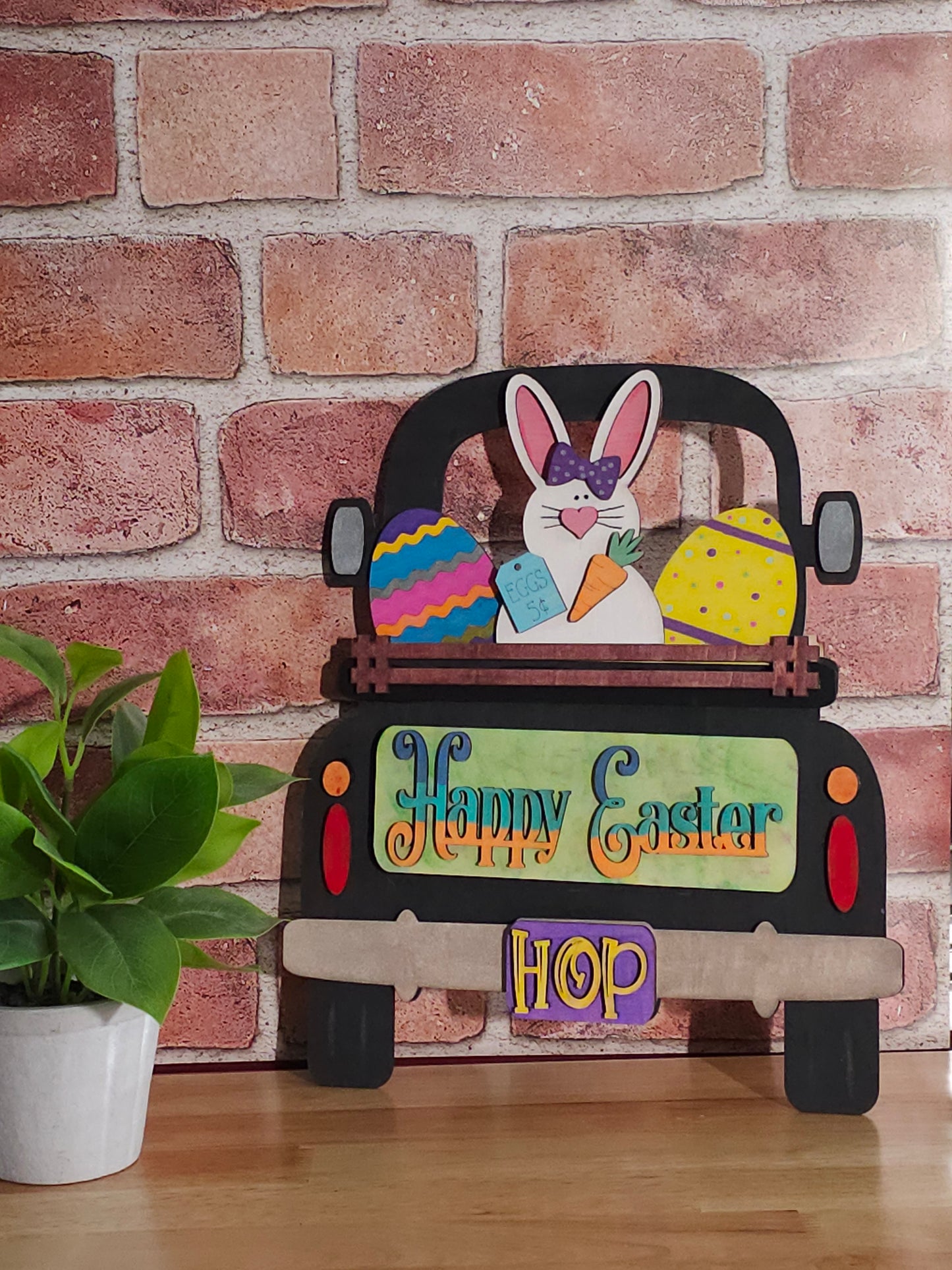 Hoppy Easter Bunny Insert for Farmhouse Vintage Truck - Interchangeable: Insert Only