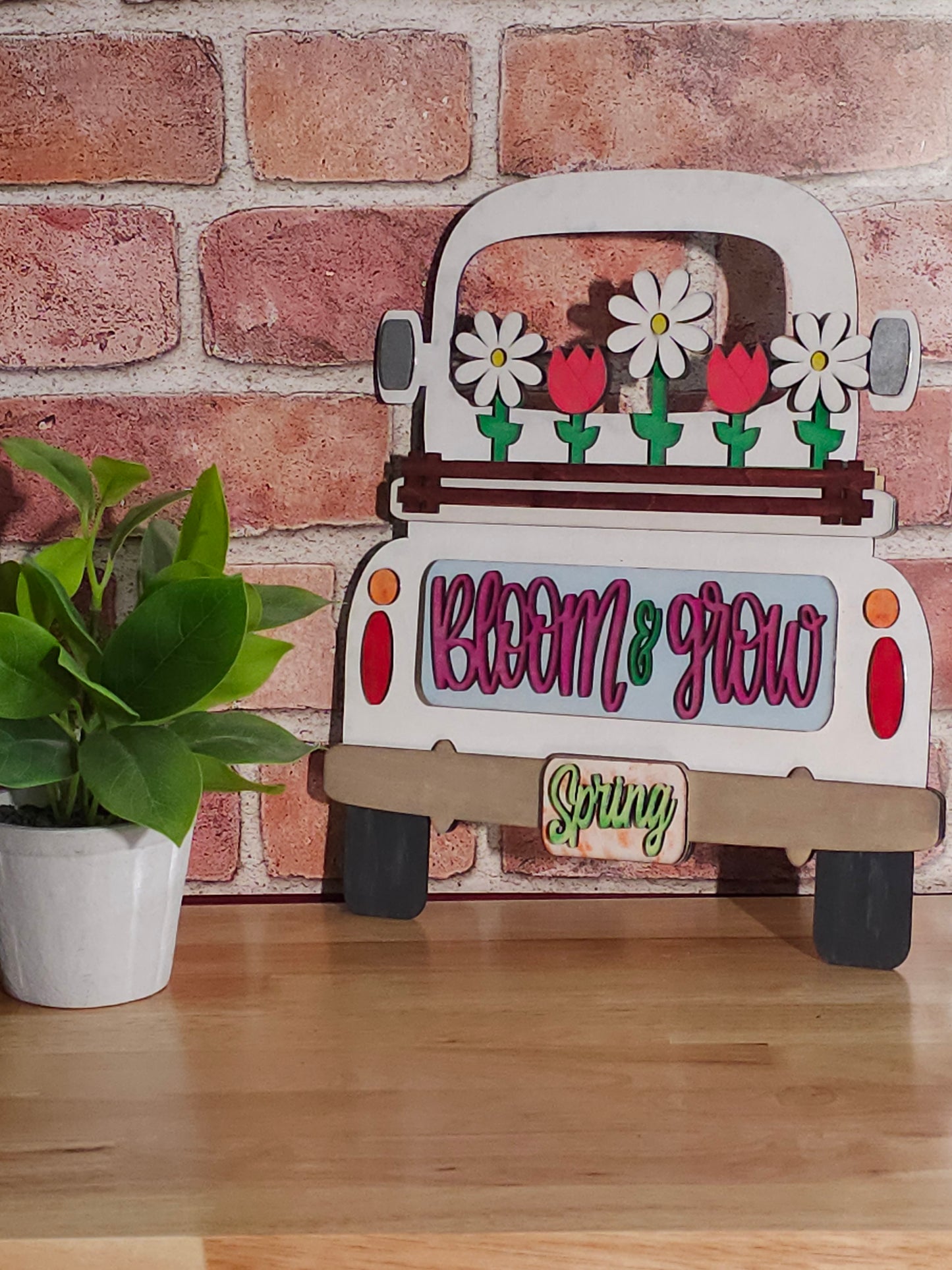 Spring Flowers Insert for Farmhouse Vintage Truck - Interchangeable: Insert Only