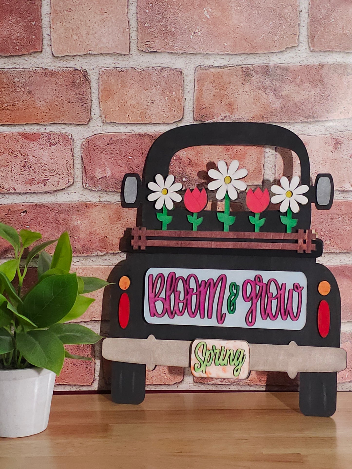 Spring Flowers Insert for Farmhouse Vintage Truck - Interchangeable: Insert Only