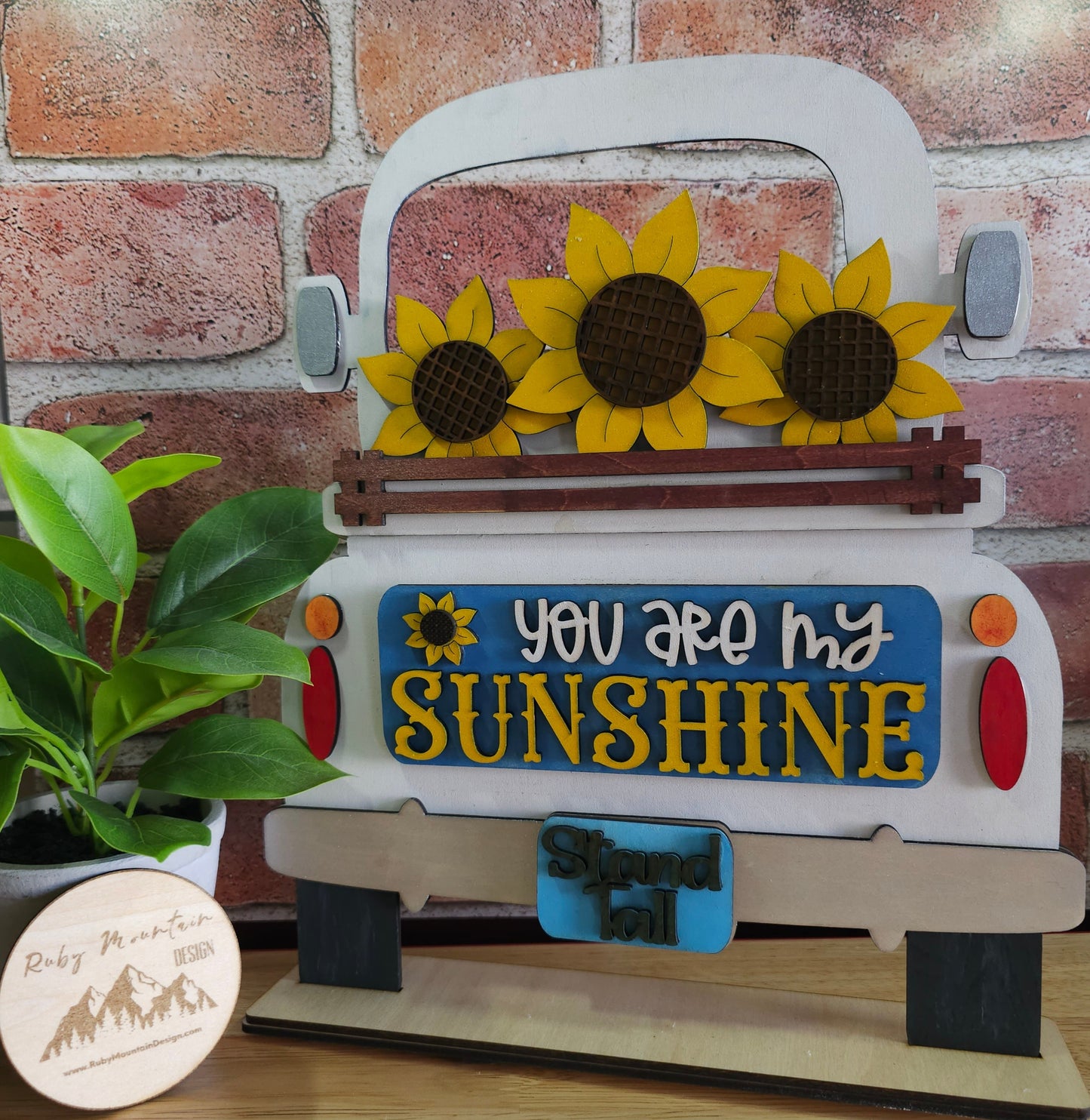 Summer Sunflowers Insert for Farmhouse Vintage Truck - Interchangeable: Insert Only