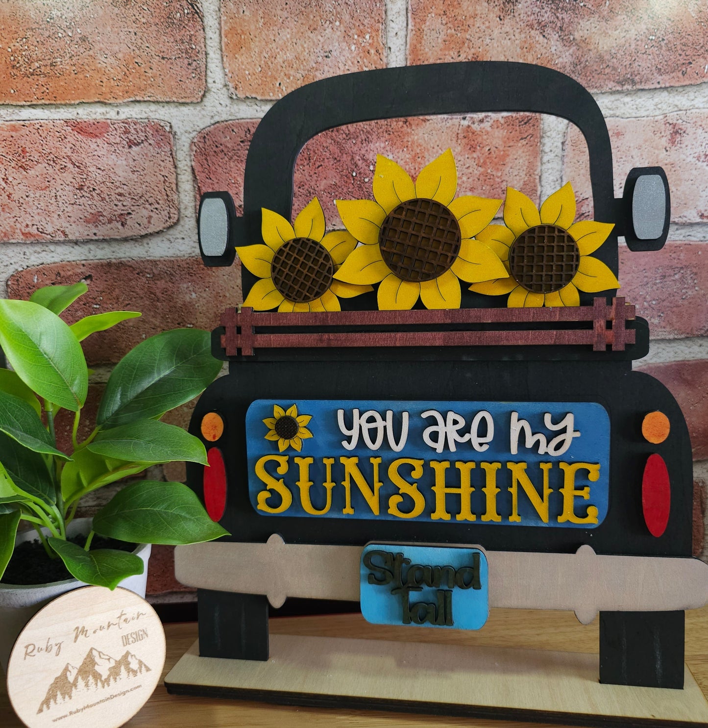 Summer Sunflowers Insert for Farmhouse Vintage Truck - Interchangeable: Insert Only