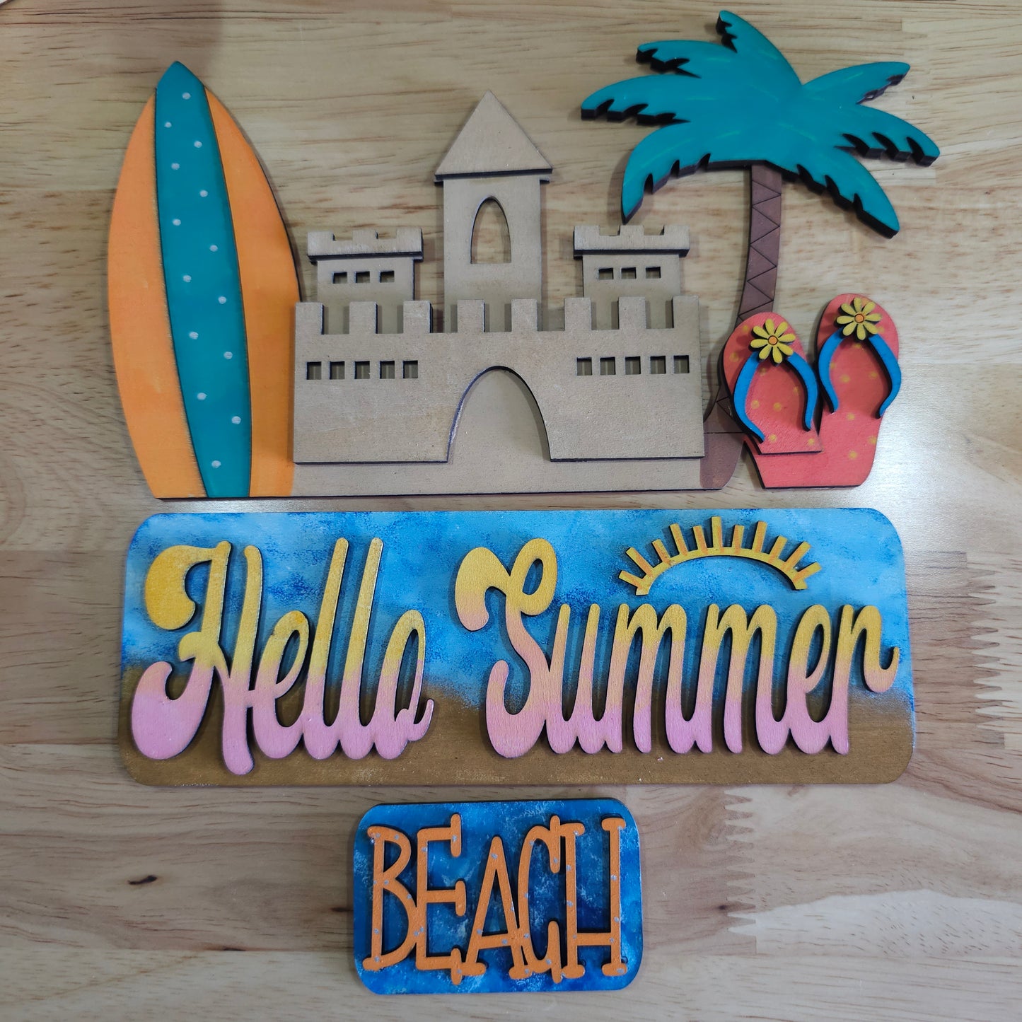 Summer Beach Insert for Farmhouse Vintage Truck - Interchangeable: Insert Only