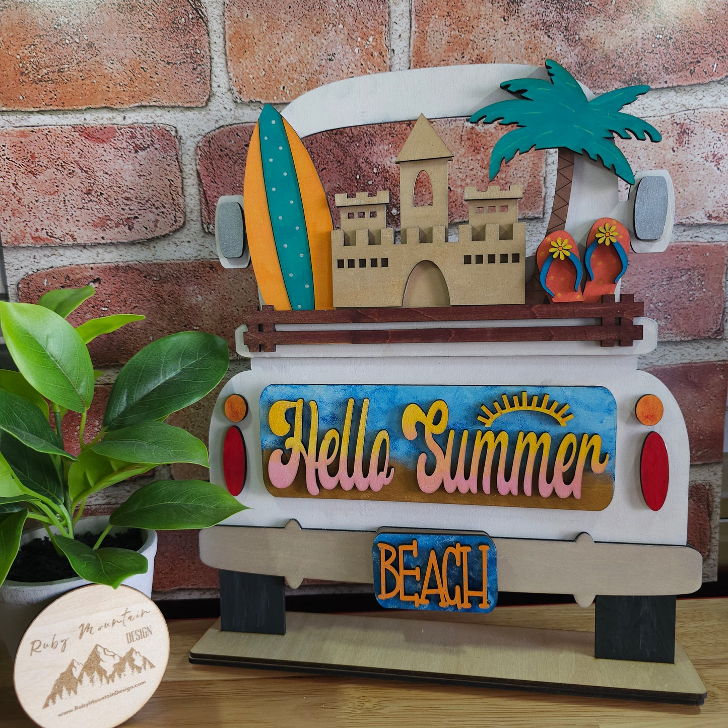 Summer Beach Insert for Farmhouse Vintage Truck - Interchangeable: Insert Only