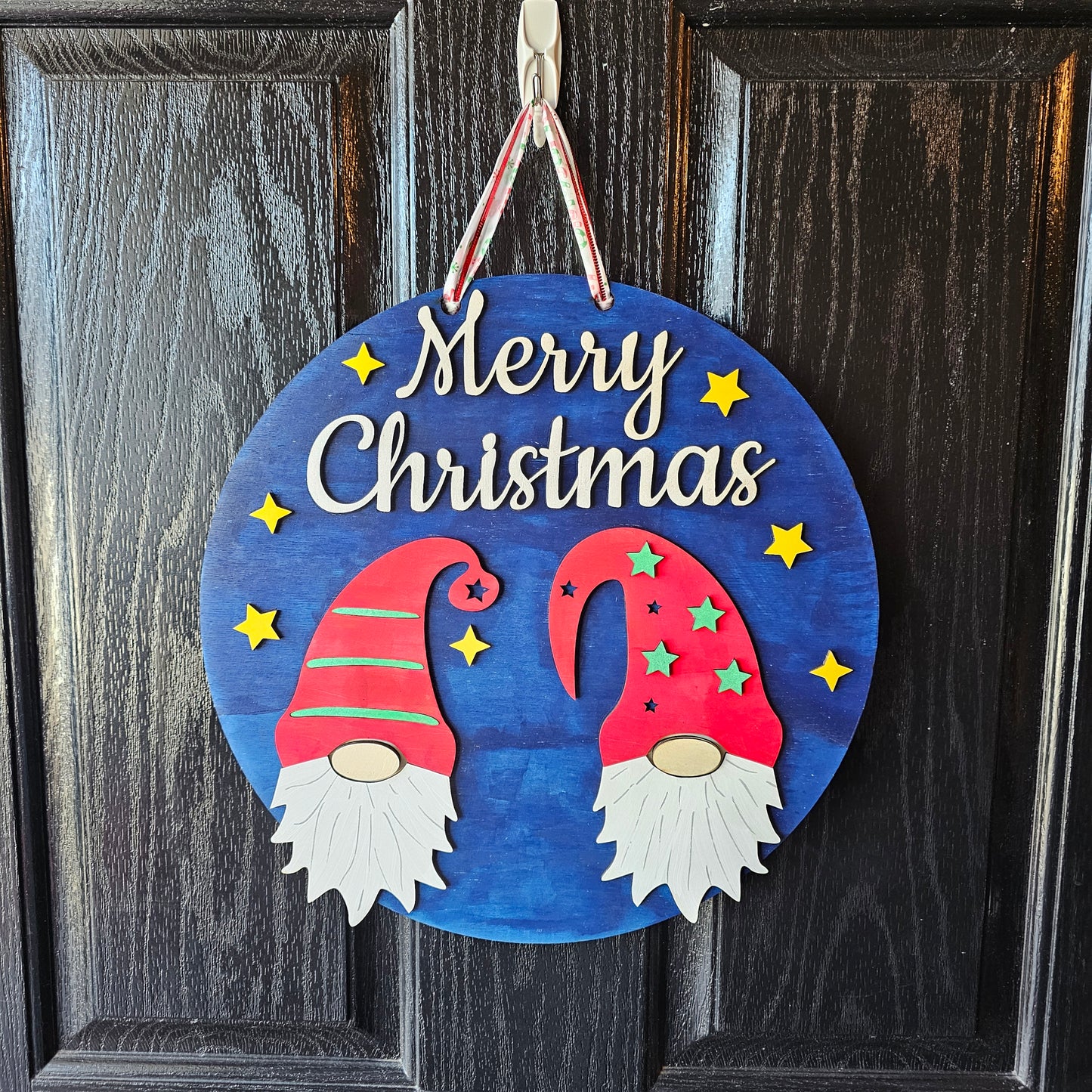 Gnome Merry Christmas Round Door Hanger