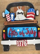 4th of July Insert for Farmhouse Vintage Truck - Interchangeable: Insert Only