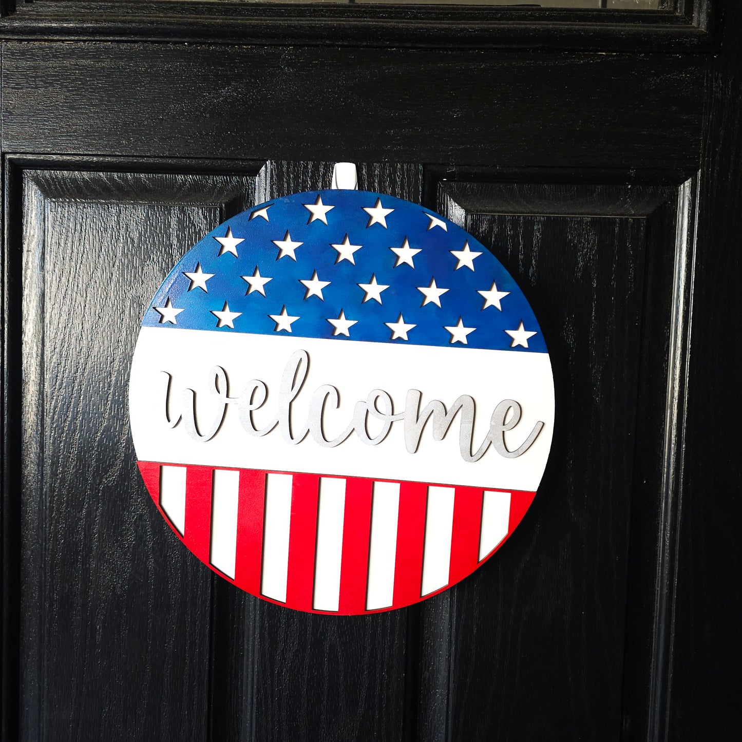 Patriotic America Round Door Hanger
