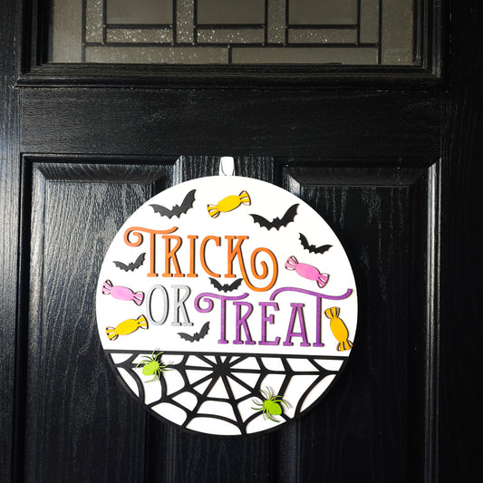 Trick or Treat Halloween Round Door Hanger