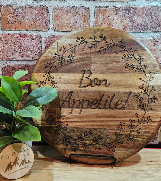 Bon Appetite - Round Acacia Cutting / Charcuterie board