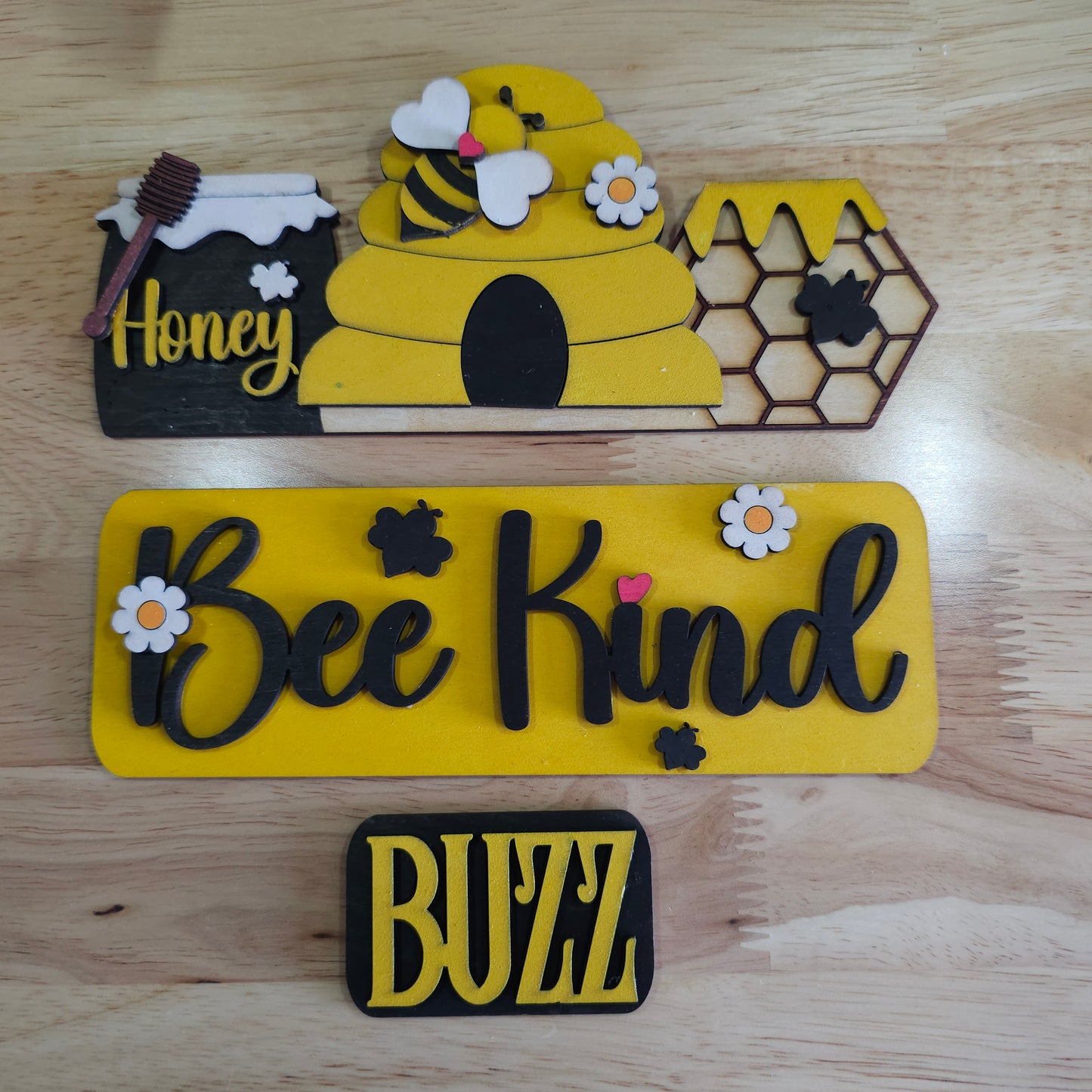 Bee Kind Insert for Farmhouse Vintage Truck - Interchangeable: Insert Only