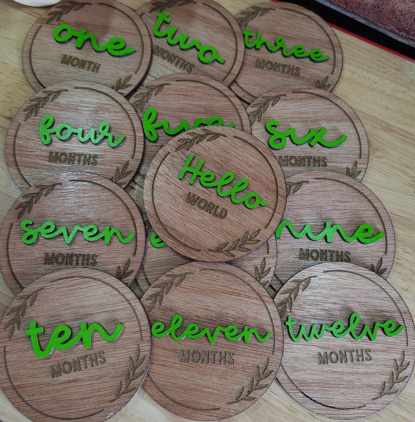 Baby Milestone Photo Wooden Discs