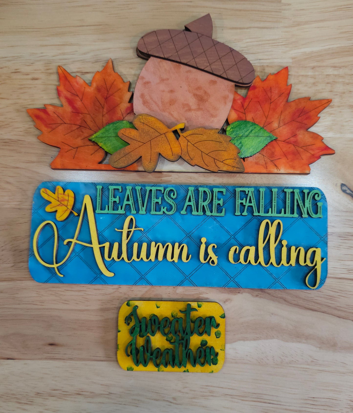 Autumn Leaves Fall Insert for Farmhouse Vintage Truck - Interchangeable: Insert Only