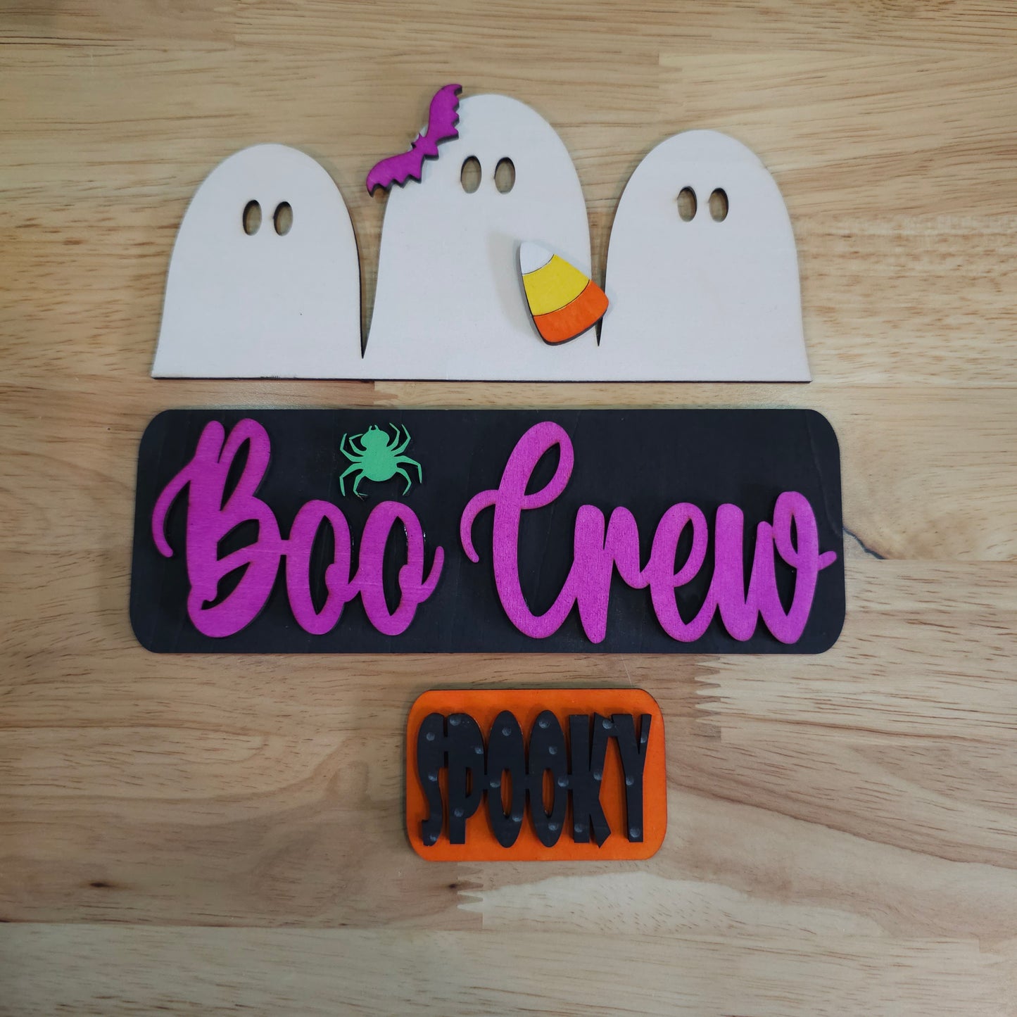 Boo Crew Halloween Insert for Farmhouse Vintage Truck - Interchangeable: Insert Only