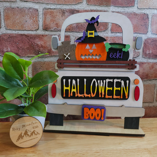 Eek Halloween Insert for Farmhouse Vintage Truck - Interchangeable: Insert Only