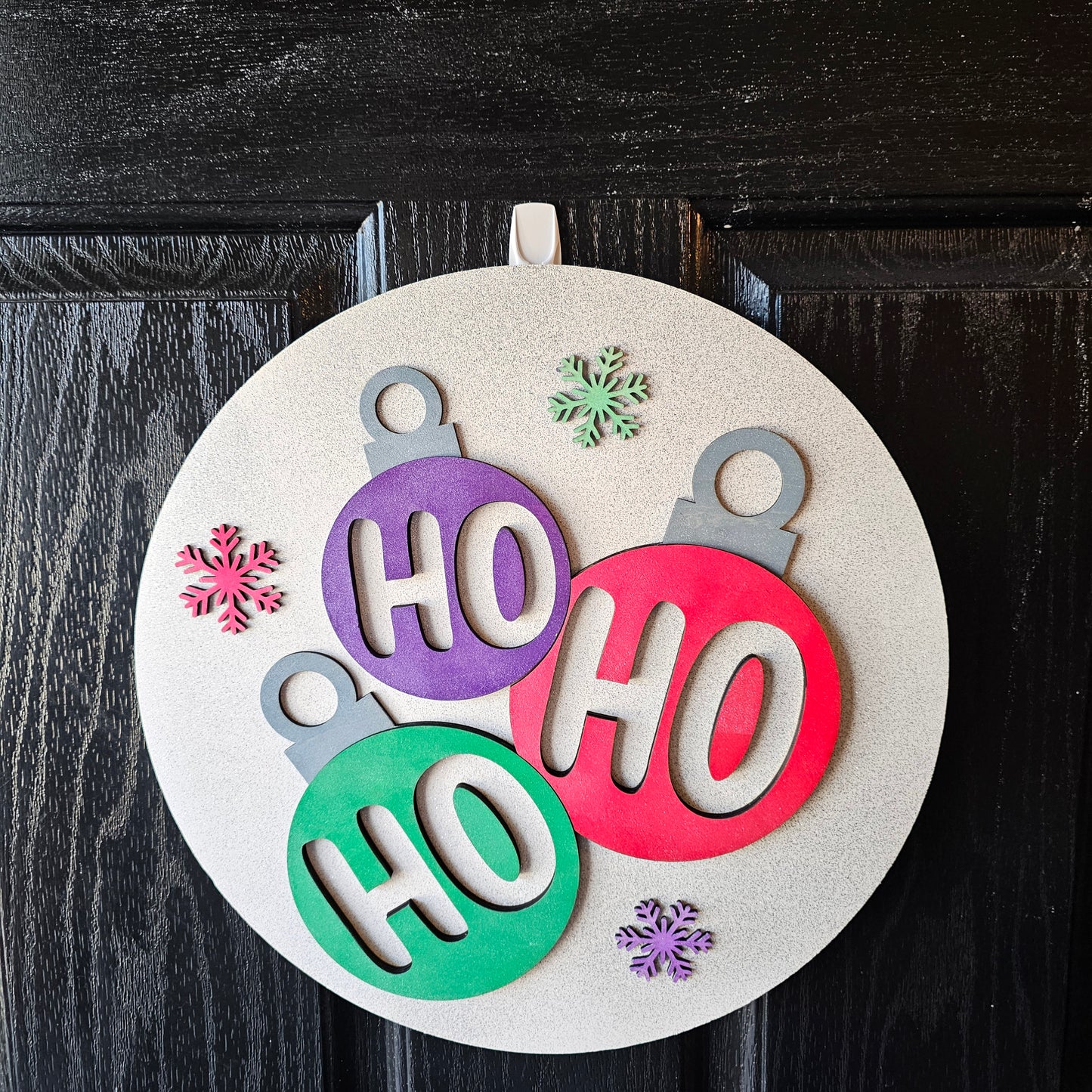 HO HO HO Ornament Round Door Hanger