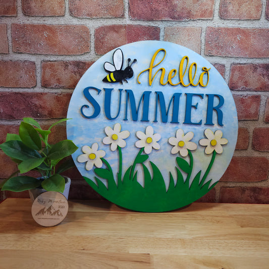 Hello Summer Round Door Hanger