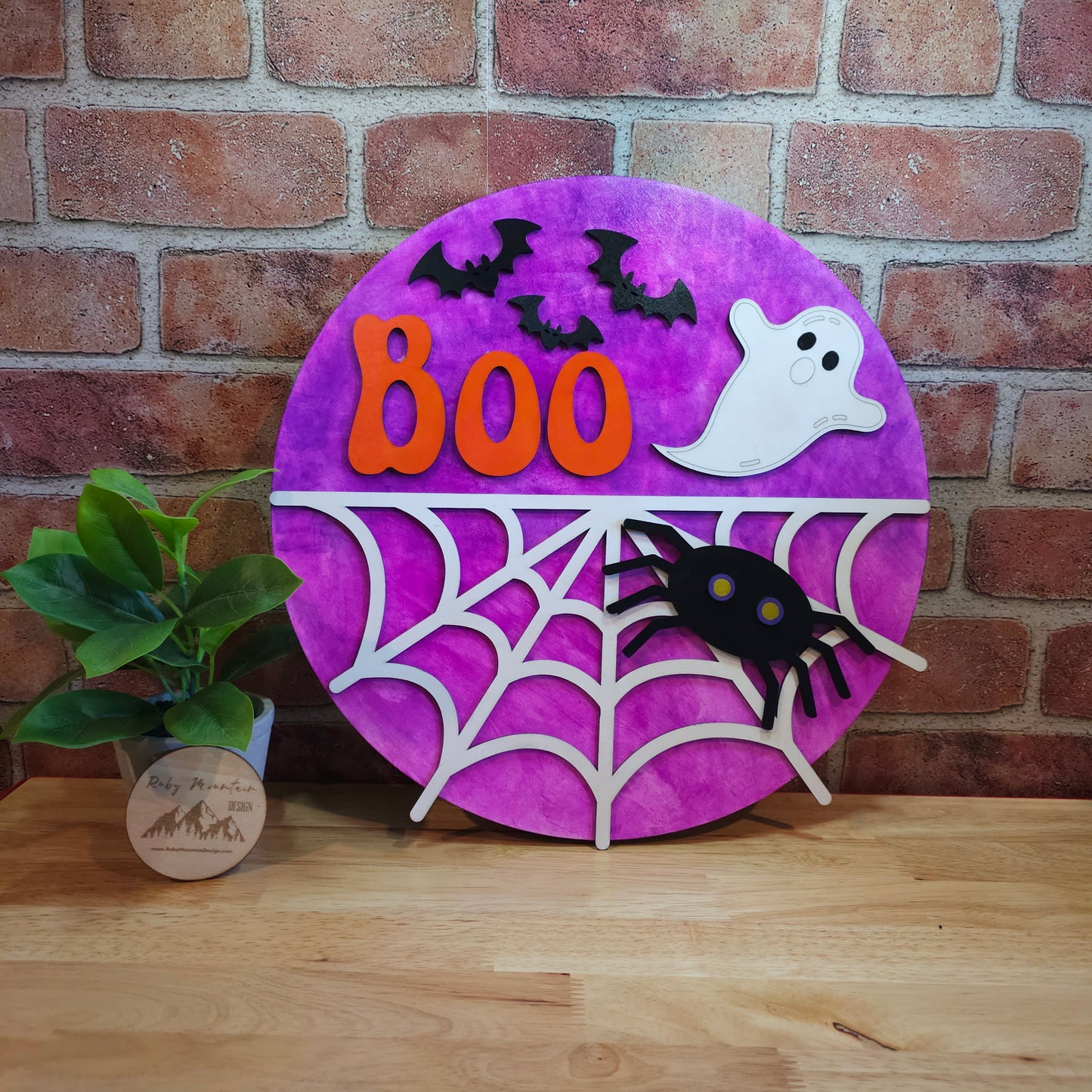 Boo Halloween Round Door Hanger