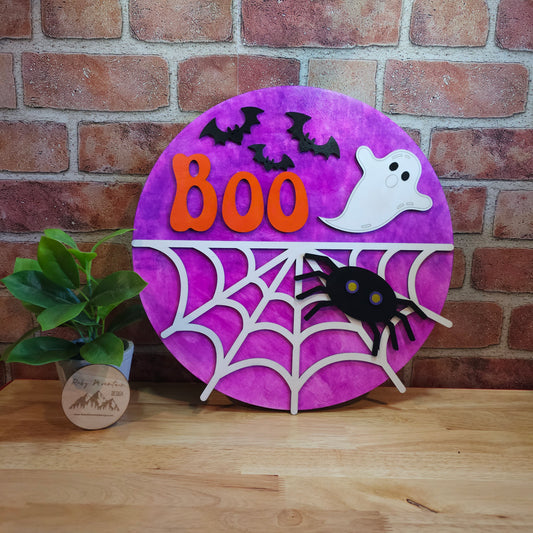 Boo Halloween Round Door Hanger